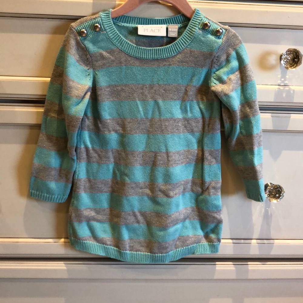 Blue and Gray striped sweater